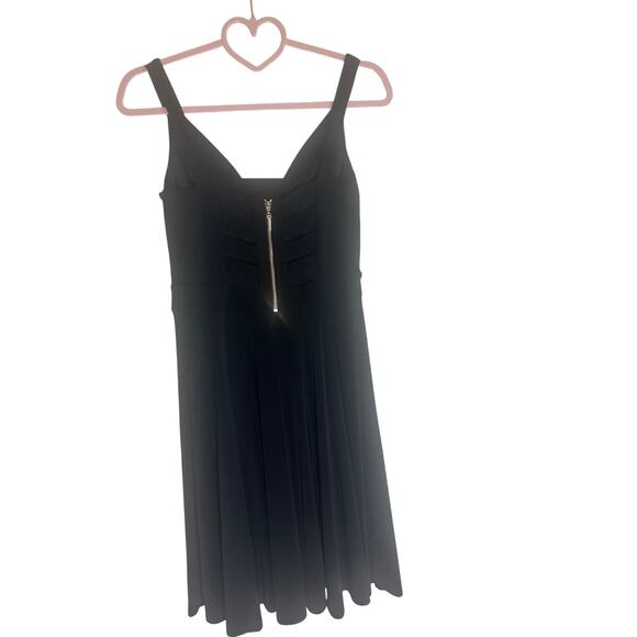 Joseph Ribkoff Black Sleeveless Fit & Flare Dress Women's 8 Elegant Zipper Back - Picture 8 of 10